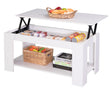 Modern Wood Coffee Table with Lift Tabletop, White - LEHADAR