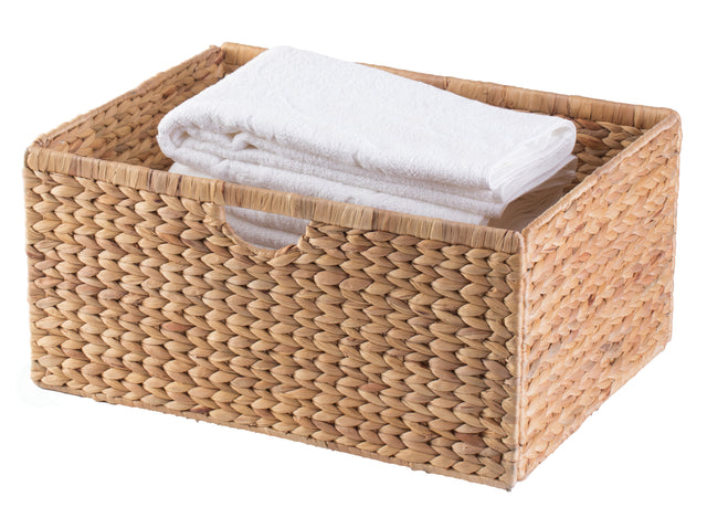 Foldable Natural Water Hyacinth Storage Bin, Large - LEHADAR