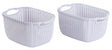 Plastic Wicker Basket Grey Medium, Set of 2 - LEHADAR