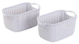 Plastic Wicker Basket Grey Small, Set of 2 - LEHADAR