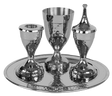 Havdalah Set Hammered Nickel Plated 4 pc - LEHADAR
