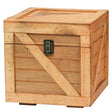 Wooden Stackable Treasure Chest Cargo Crate Style, Light Brown - LEHADAR
