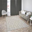 Deerlux Modern Living Room Area Rug with Nonslip Backing, Abstract Beige Chevron Strokes Pattern, 8 x 10 ft Large - LEHADAR
