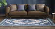Deerlux Transitional Living Room Area Rug with Nonslip Backing, Blue Medallion Pattern, 5 x 7 ft Medium - LEHADAR