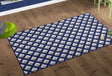 Deerlux Modern Living Room Area Rug with Nonslip Backing, Geometric Gray and Blue Trellis Pattern, 4 x 6 ft Small - LEHADAR