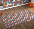 Deerlux Modern Living Room Area Rug with Nonslip Backing, Geometric Gray and Orange Trellis Pattern, 4 x 6 ft Small - LEHADAR