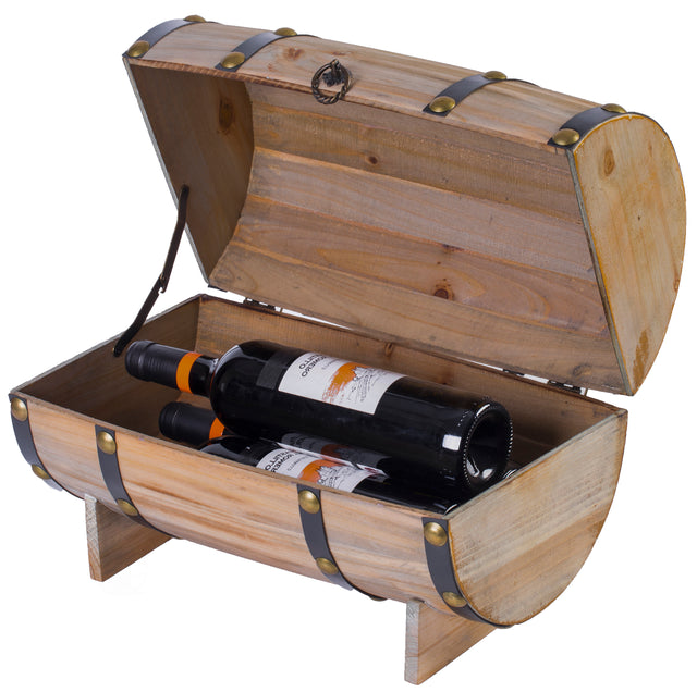 Wooden Barrel Treasure Chest - LEHADAR
