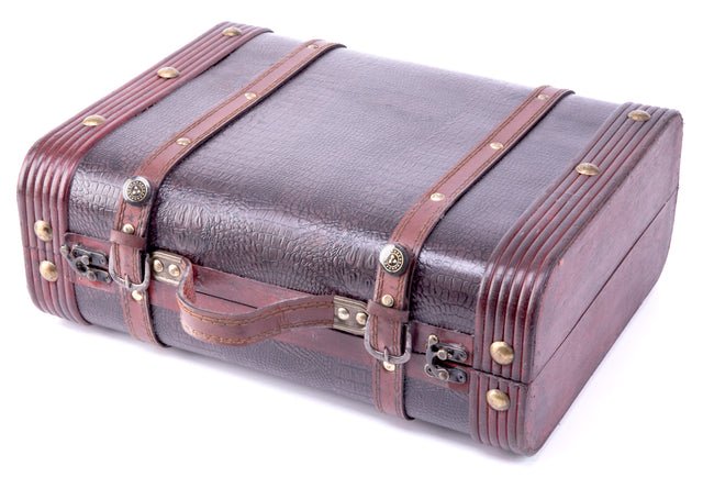 Decorative Wooden Leather Suitcase - LEHADAR