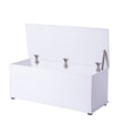 Large Storage Toy Box with Soft Closure Lid, Wooden Organizing Furniture Storage Chest, White - LEHADAR