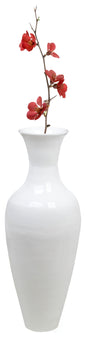 Uniquewise Tall Floor Vase, 37 Inch White Bamboo Vase, Modern Vase for Dining, Living Room, Entryway, Large Flower Holder, Classic Floor Vase for Home Decor - LEHADAR