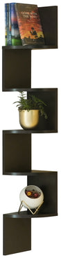 5 Tier Wall Mount Corner Shelf, Black - LEHADAR
