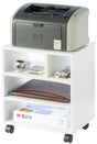 Wooden Office Storage Printer Stand with Wheels, White - LEHADAR