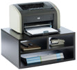 Printer Stand Shelf Wood Office Desktop Compartment Organizer, Black - LEHADAR