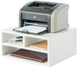 Printer Stand Shelf Wood Office Desktop Compartment Organizer, White - LEHADAR