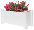 White Vinyl Traditional Fence Design Garden Bed Elevated Screwless Raised Planter Box - LEHADAR