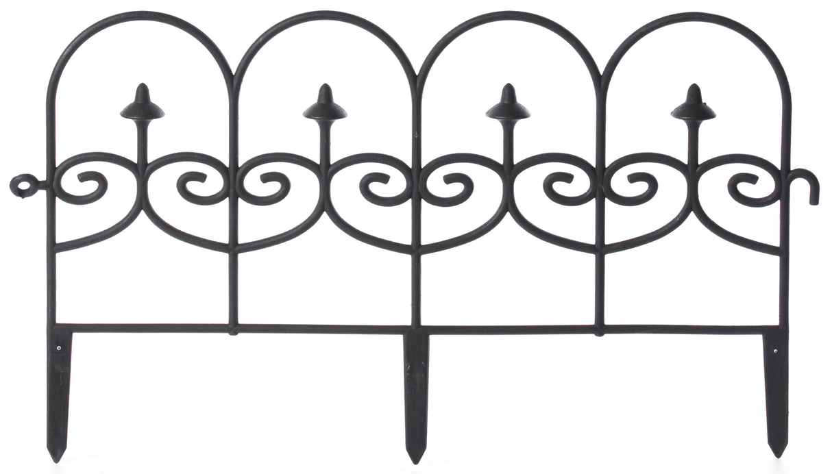 Decorative Black Vinyl Garden Patio Lawn Fence Landscape Panel Border Ornamental Edging - LEHADAR