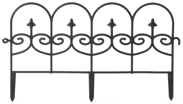 Decorative Black Vinyl Garden Patio Lawn Fence Landscape Panel Border Ornamental Edging - LEHADAR
