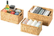 Natural Woven Water Hyacinth Wicker Rectangular Storage Bin Basket with Handles, Set of 3 - LEHADAR