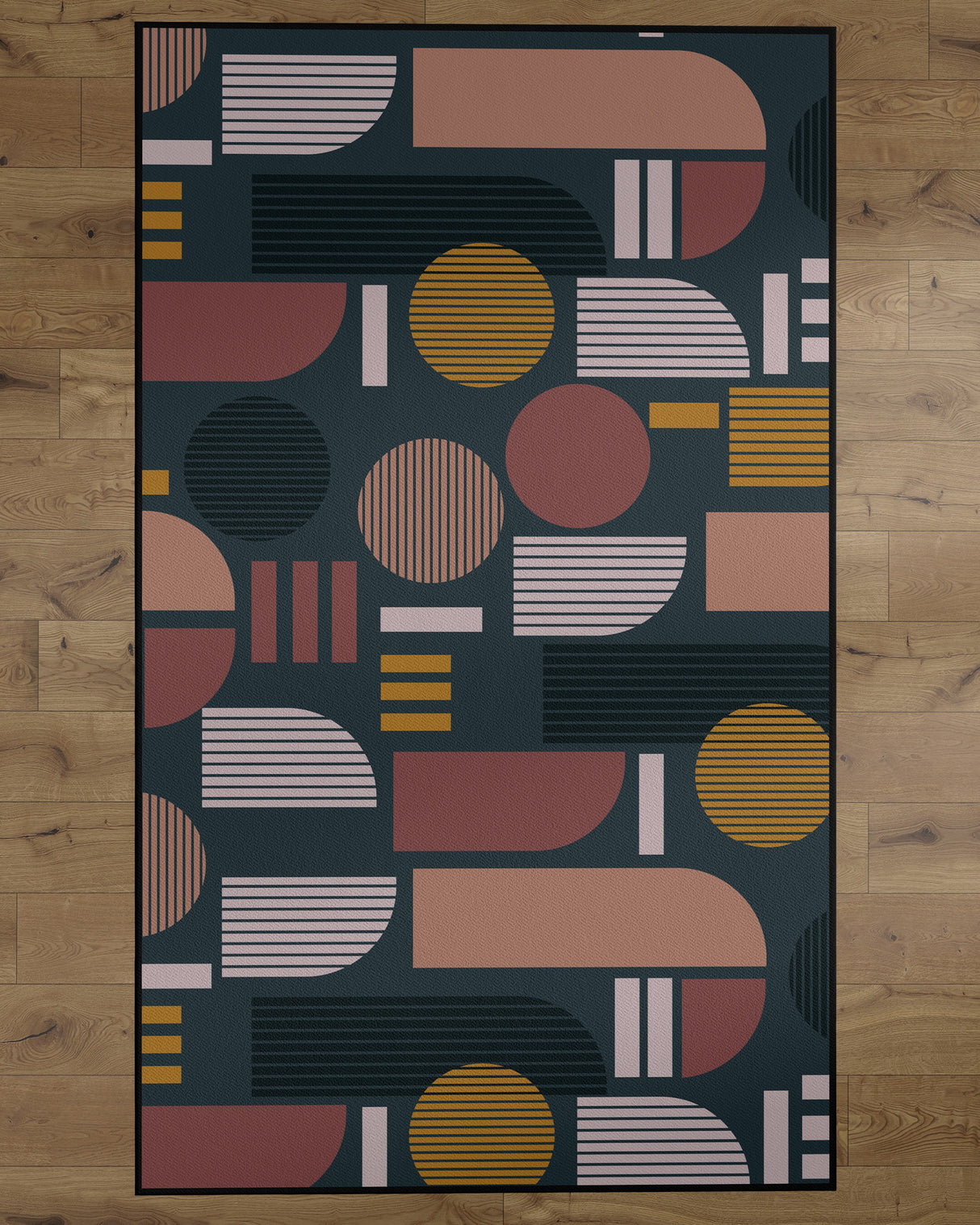 Deerlux Modern Living Room Area Rug with Nonslip Backing, Abstract Geo Pattern, 8 x 10 Ft Large - LEHADAR