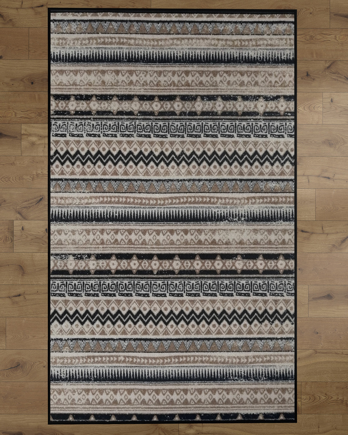 Deerlux Bohemian Living Room Area Rug with Nonslip Backing, Beige Boho Pattern, 3 x 5 Ft Extra Small - LEHADAR