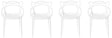 Mid-Century Modern Style Stackable Plastic Molded Arm Chair with Entangled Open Back, Set of 4 White - LEHADAR