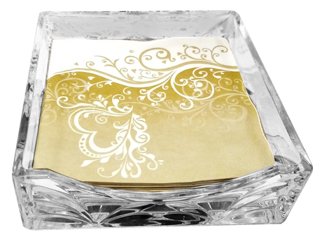Flat Napkin Holder Crystal 7x7" - LEHADAR