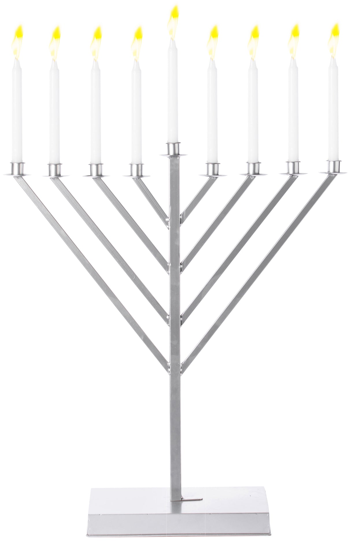 Large Metal Silver Coated Hanukkah Menorah 2 Ft. For Synagogue