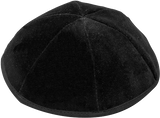 6 Part Black Yarmulke With Rim