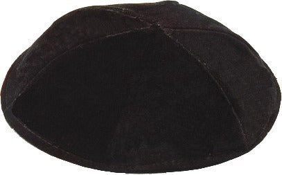 6 Part Black Yarmulke With Rim Israeli WASHABLE