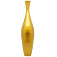 Tall 43 Inch Modern Bamboo Narrow Trumpet Floor Vase - Elegant Home Decoration, Modern Accent Piece, Living Room Decor, Handcrafted Bamboo Art, Contemporary Interior Design, Unique Tall Vase, Gold Large - LEHADAR