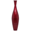 Tall 43 Inch Modern Bamboo Narrow Trumpet Floor Vase - Elegant Home Decoration, Modern Accent Piece, Living Room Decor, Handcrafted Bamboo Art, Contemporary Interior Design, Unique Tall Vase, Red Large - LEHADAR