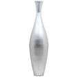 Tall 43 Inch Modern Bamboo Narrow Trumpet Floor Vase - Elegant Home Decoration, Modern Accent Piece, Living Room Decor, Handcrafted Bamboo Art, Contemporary Interior Design, Unique Tall Vase, Silver Large - LEHADAR
