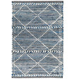 Handknotted Denim Textured Cotton Polyester Flatweave Kilim Rug, 3' x 5' - LEHADAR