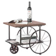 Industrial Wagon Style Coffee Table Rustic End Table Magazine Holder, Small - LEHADAR