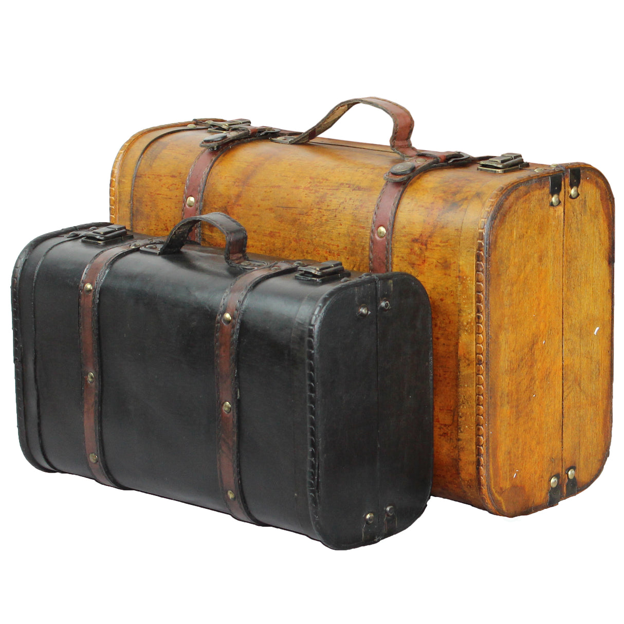 2-Colored Vintage Style Luggage Suitcase/Trunk, Set of 2 - LEHADAR