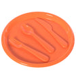 Reusable Cutlery Set of 4 Plastic Plates, Spoons, Forks and Knives for Baby and Toddlers, Orange - LEHADAR