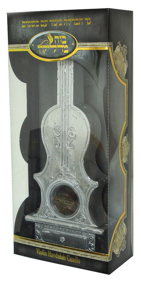 Mini Violin Havdalah Candle With Besomim 1x2.5"w x 7 "h - LEHADAR