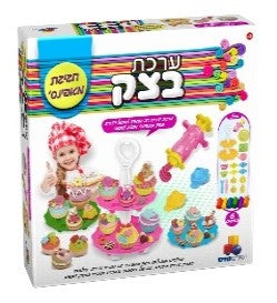 Dough Kit - Muffins' Celebration - A reusable art kit for sculpting and creating a noodle meal from colored dough - LEHADAR