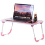 Bed Tray Laptop Foldable Table, Kids Lap Desk Homework Table, Pink - LEHADAR