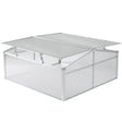 Aluminum Cold Frame Portable Greenhouse Bottomless Flower Box, Plant Protector, Transparent Double Walled PVC Panels Blocks Harmful UV Rays - Double Sided Roof - LEHADAR