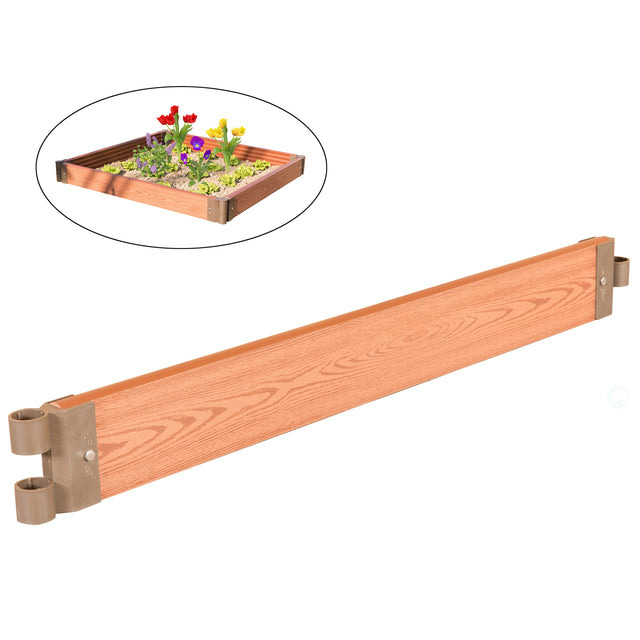 Classic Traditional Durable Wood- Look Raised Outdoor Garden Bed Flower Planter Box, Single 48 inch - LEHADAR