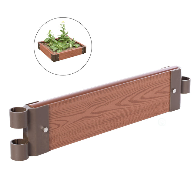 Classic Traditional Durable Wood- Look Raised Outdoor Garden Bed Flower Planter Box, Single 24 inch - LEHADAR
