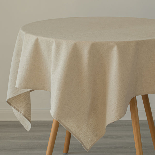 Deerlux 100% Pure Linen Washable Tablecloth Solid Color, 52" x 52" Square Natural - LEHADAR