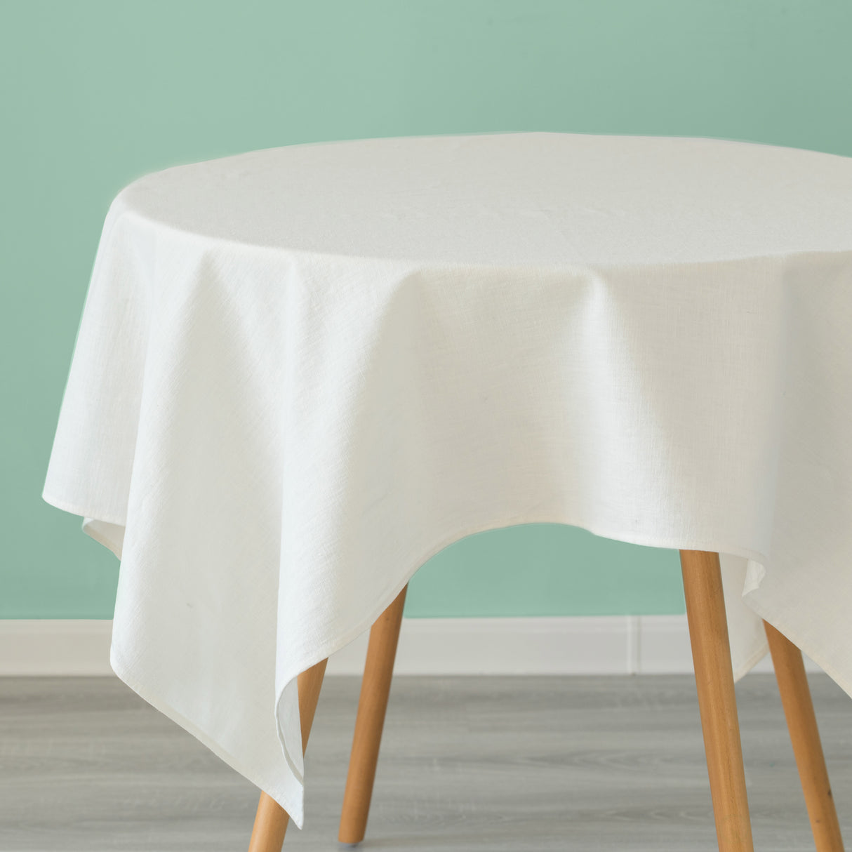 Deerlux 100% Pure Linen Washable Tablecloth Solid Color, 52" x 52" Square White - LEHADAR
