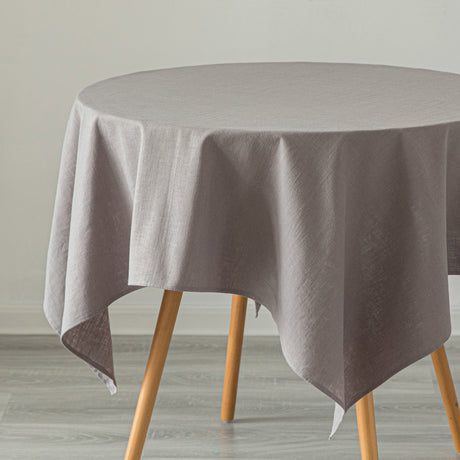 Deerlux 100% Pure Linen Washable Tablecloth Solid Color, 52" x 78" Rectangle Gray - LEHADAR
