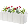 Rectangular Traditional Fence Design Vinyl Planter Box - LEHADAR