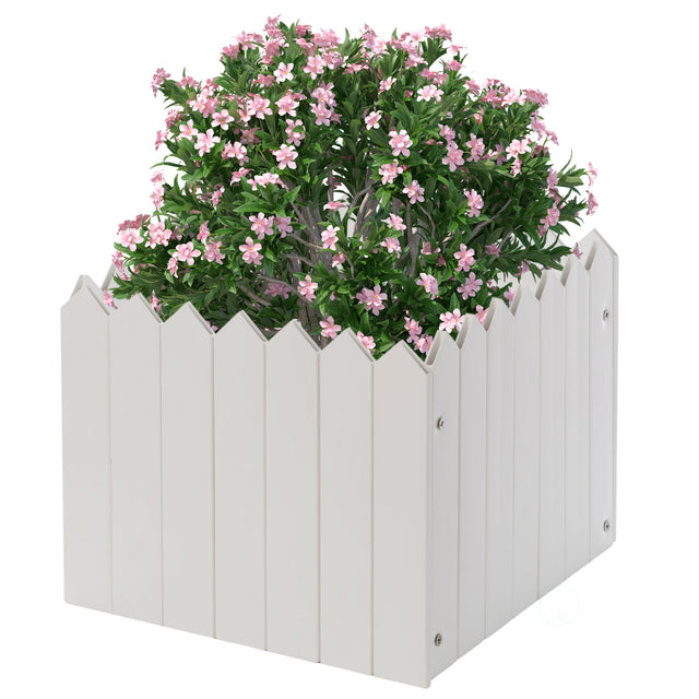Square Traditional Fence Design Vinyl Planter Box - LEHADAR