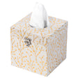 Square Velvet Modern Paper Facial Tissue Box Holder, White - LEHADAR