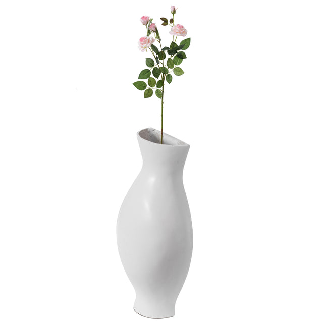 Decorative Split Vase Duo Floor Vase - White - LEHADAR