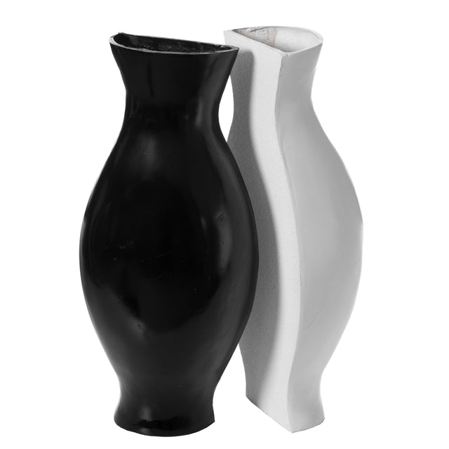 Tall Narrow Vase, Modern Floor Vase, Decorative Gift, Vase for Interior Design, 24.5 Inch Vase for Wedding Dinner Table Party Living Room Office Bedroom - Set of Black and White - LEHADAR